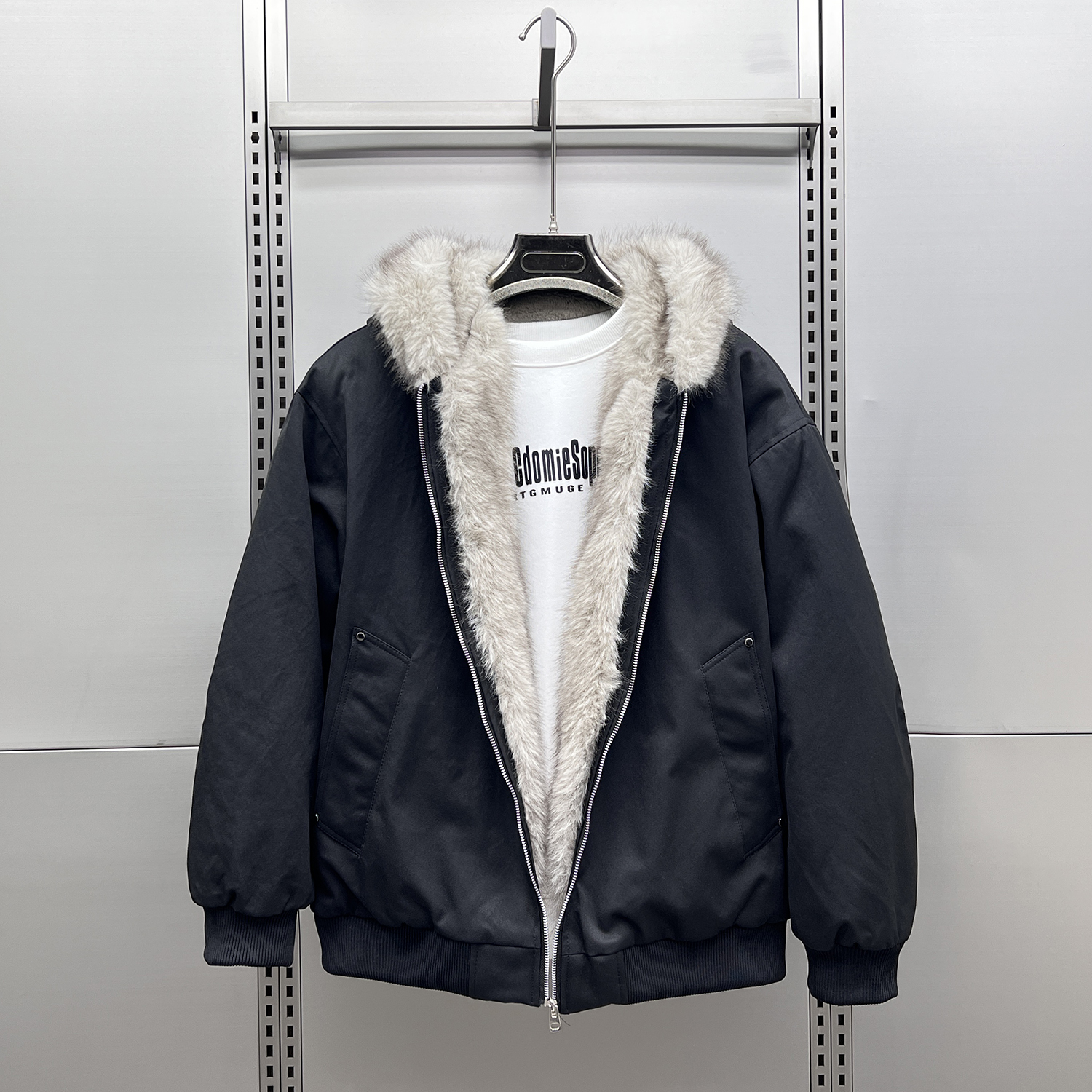 冬美式座山雕连帽大毛领派克服男