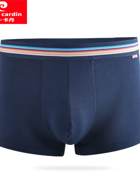 2件皮尔卡丹男士超细云柔棉平角内裤舒适弹力平口四角裤WP737127B
