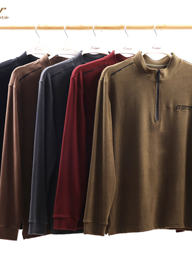 凯撒caser男士加绒卫衣冬季圆领加厚暖姜绒保暖打底上衣AJ53-5578