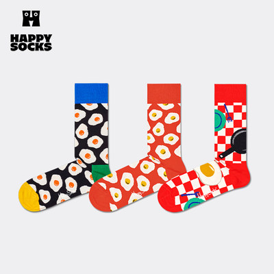 happysocks可爱情侣中筒袜