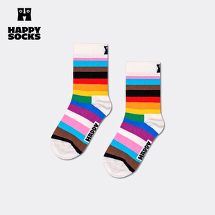 【25秋冬款】Happy Socks儿童条纹男女童彩袜宝宝袜子可爱中筒袜