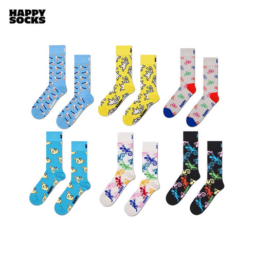 【潮流百搭】Happy Socks秋冬中筒袜可爱甜美创意多巴胺时尚袜子