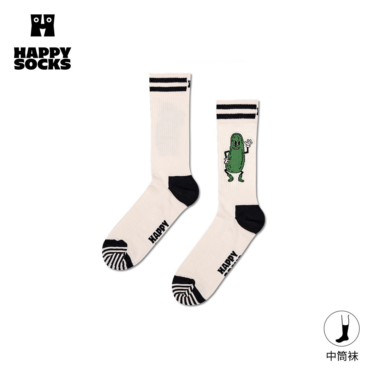 Happy Socks潮牌设计师创意袜子卡通图案个性小众中筒袜