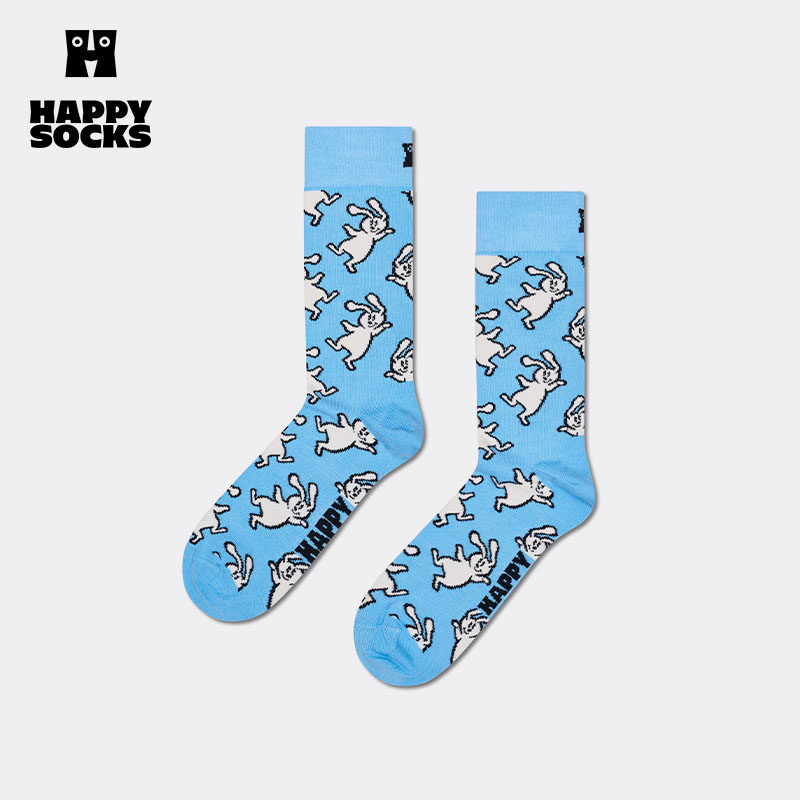 【2026新款】Happy Socks潮牌创意搞怪兔子棉袜子小众设计中筒袜
