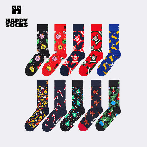 【2025圣诞新品】Happy Socks潮牌创意个性图案袜子多巴胺中筒袜