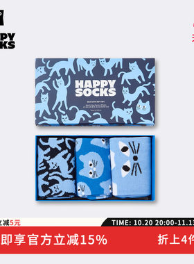 【2026秋冬新款】Happy Socks潮牌可爱猫咪袜子小众送礼盒中筒袜