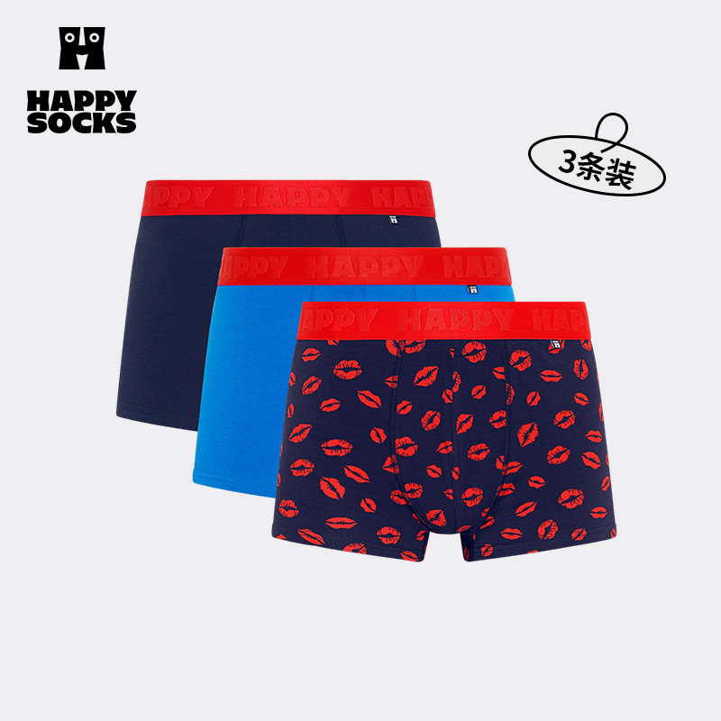 【瑞典潮牌】Happy Socks男士内裤25秋冬款进口平角裤3条装四角裤,女士内衣/男士内衣/家居服,男平角内裤,淘宝优惠券,粉丝福利购,淘宝优惠卷