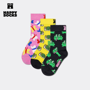 多巴胺小小青蛙蝴蝶蜗牛棉袜中筒袜 Happy Socks童袜春夏款