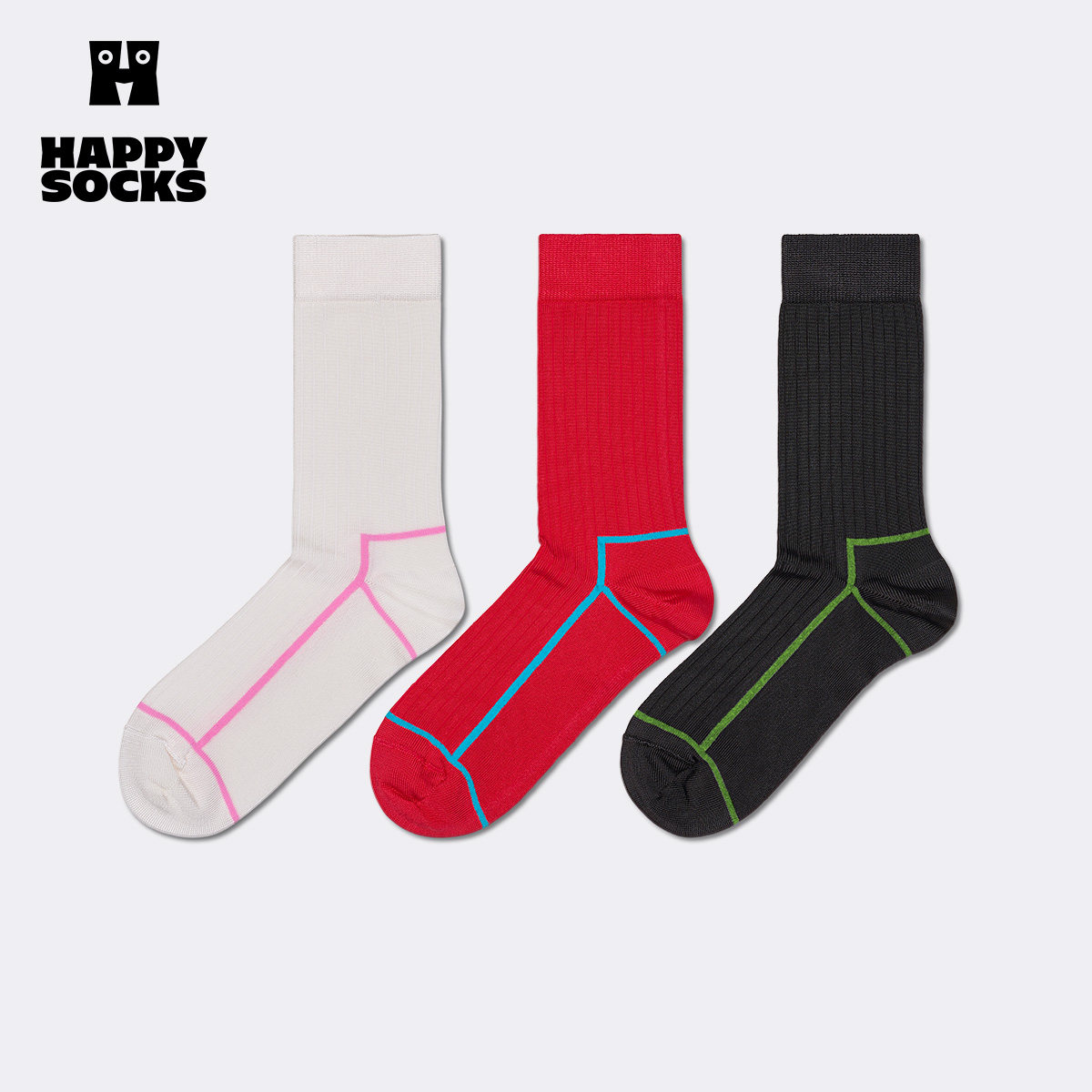 【女神系列】Happy Socks潮牌个性纯色舒适袜子百搭小众中筒袜