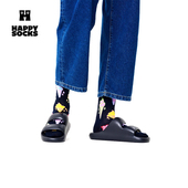 款 Happy Socks潮流秋季 多巴胺中筒袜设计感可爱多巴胺网红堆堆袜