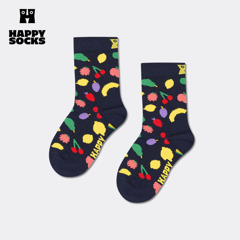 【2026新款】Happy Socks潮牌儿童宝宝可爱水果棉袜子柔软中筒袜