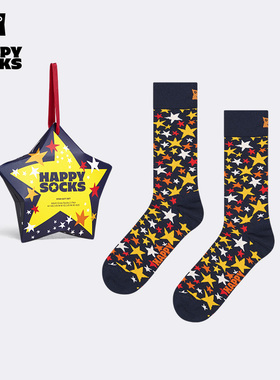【2025新款】Happy Socks亮闪星空创意礼盒送礼情侣百搭中筒袜子