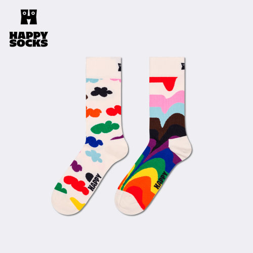 【2026秋冬新款】Happy Socks潮牌多巴胺经典云朵袜子小众中筒袜