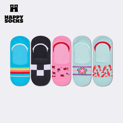【2026新款】Happy Socks潮牌船袜女薄款隐形袜不掉跟浅口袜子