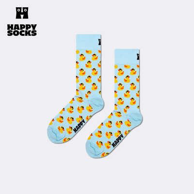 【2026新款】Happy Socks潮牌创意小鸭子图案袜子个性小众中筒袜