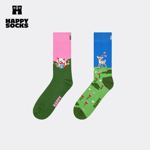 【春秋款】Happy Socks潮牌可爱爆棚甜美袜子彩色多巴胺中筒袜