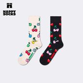 Socks潮牌创意水果樱桃袜子百搭中筒袜 Happy 2026春季 新款