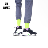 Happy 纯色拼接亮色袜中筒袜 袜子女男袜多巴胺时尚 Socks秋季 款