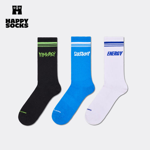 【2026春夏】Happy Socks潮牌学院风纯色棉袜子百搭夏季薄中筒袜