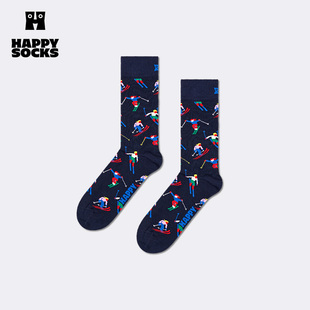 【春夏款】Happy Socks潮牌个性设计师滑雪袜子多巴胺中筒袜