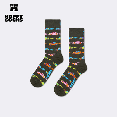 【春夏款】Happy Socks潮牌汽车嘟嘟袜子多巴胺百搭小众中筒袜