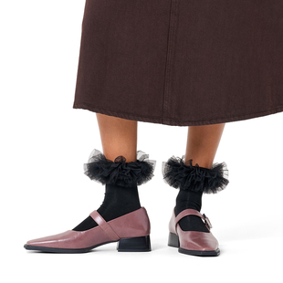 蕾丝花边袜子ins风中筒袜 潮流新风尚 Happy Socks潮牌2025新品