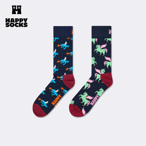 【春秋款】Happy Socks潮牌创意多巴胺袜子设计师款图案中筒袜