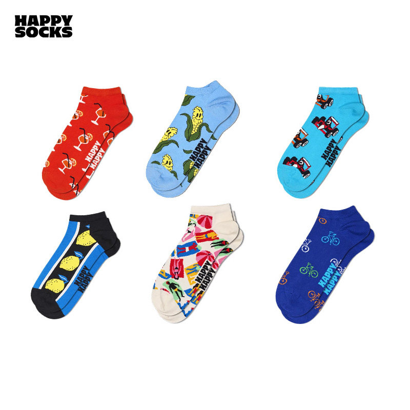 【春夏款】 Happy Socks男女多巴胺袜子隐形透气网孔短袜ins短袜,女士内衣/男士内衣/家居服,短袜,淘宝优惠券,粉丝福利购,淘宝优惠卷