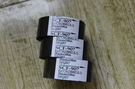 进口色带SCF907 LC1FC2FC3打码机色带高速贴标耐高温253035*100