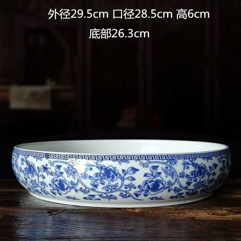 特大号水培陶瓷花盆铜钱草水仙花碗莲睡莲水养专用多肉盆