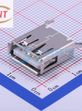 USB连接器 U-USBAS04P-F001 USB 2.0 母 直插H=15MM K脚 白胶