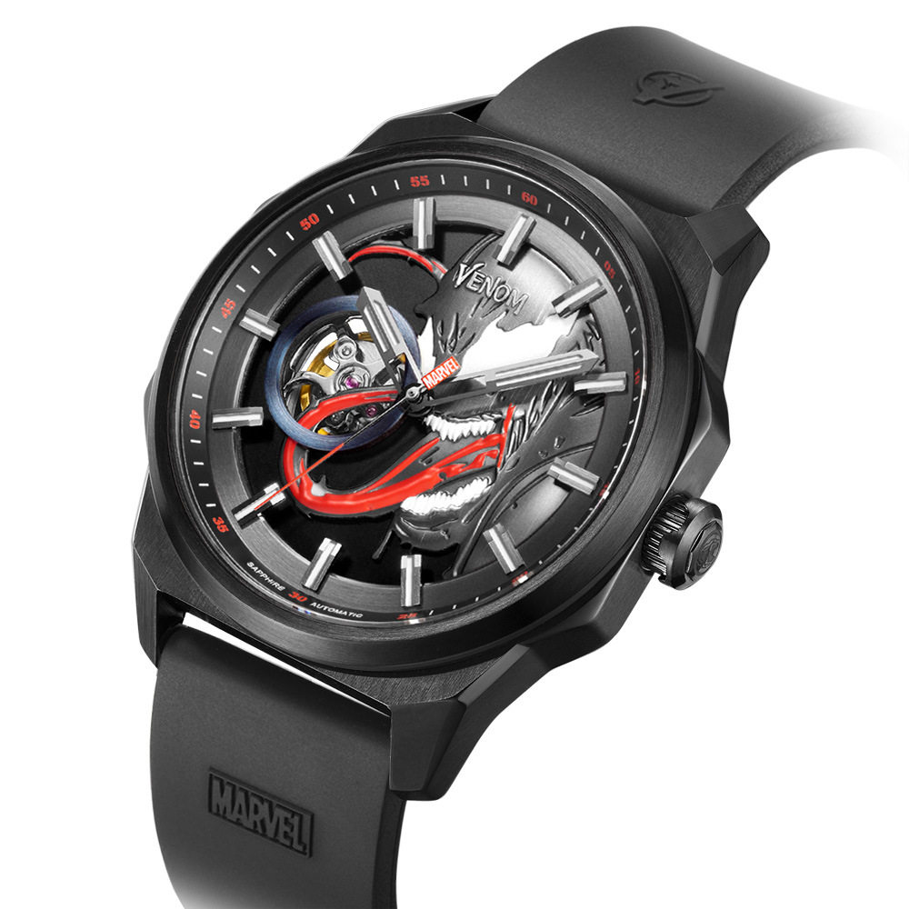 漫威手表男机械全自动镂空毒液男士2020新款休闲潮流个性腕表1988