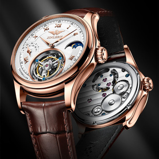 瑞士品牌精利陀飞轮机械表月轮陀飞轮机芯手表时尚 商务表