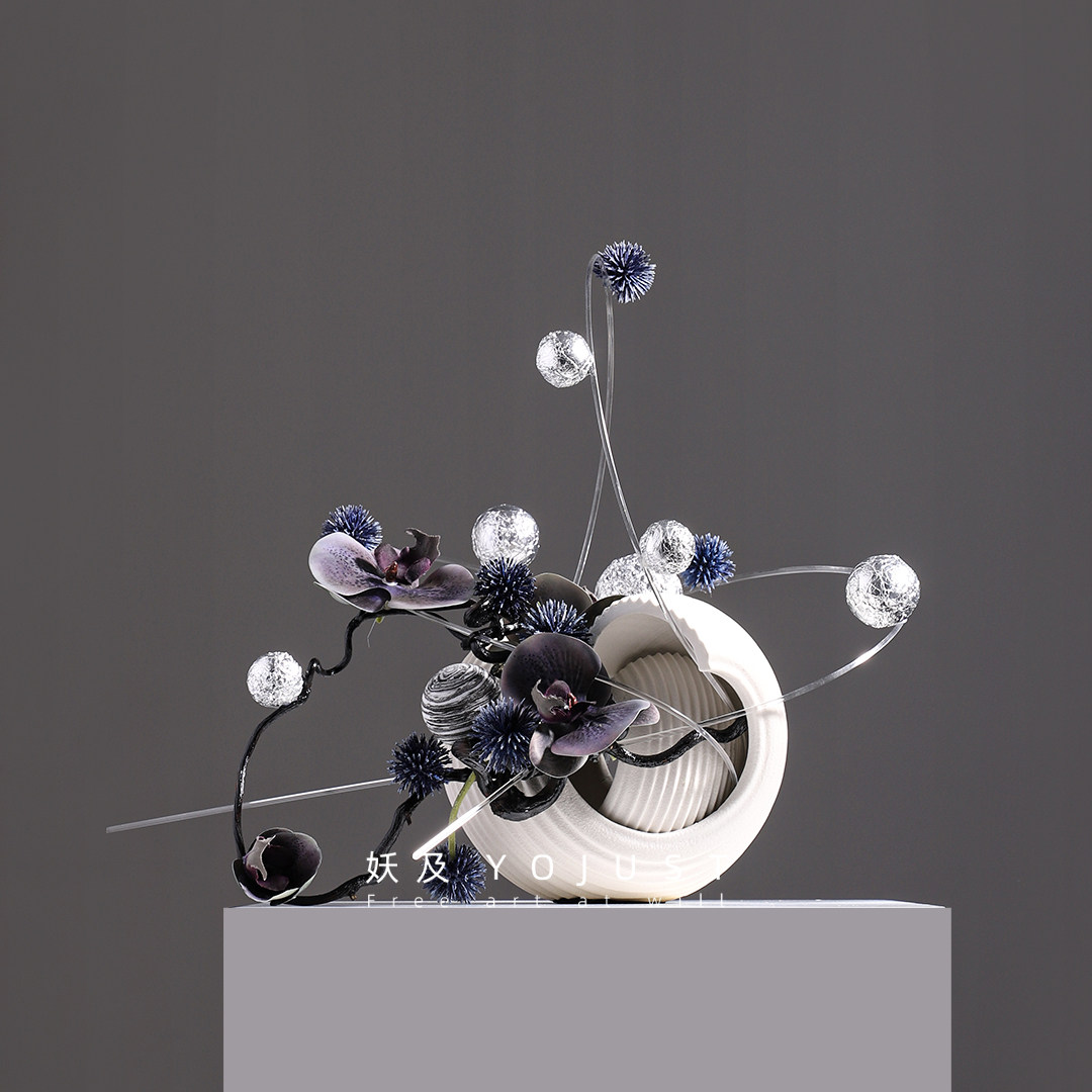 妖及现代轻奢创意海浪陶瓷花器 样板间售楼处会所玄关花艺摆件,家居饰品,花瓶,淘宝优惠券,粉丝福利购,淘宝优惠卷