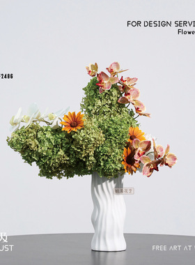 妖及轻奢白色陶瓷花瓶玄关摆件