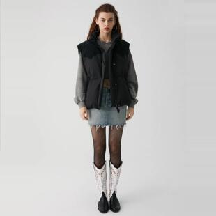 5950 休闲风拼接小个子羽绒服背心女028GAZ30 mo定制秋季 新品