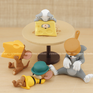 猫和老鼠汤姆和杰瑞捉迷藏躲猫猫扭蛋公仔汽车装饰蛋糕摆件小手办