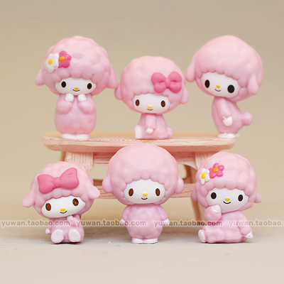 可爱piano小羊迷你模型食玩公仔