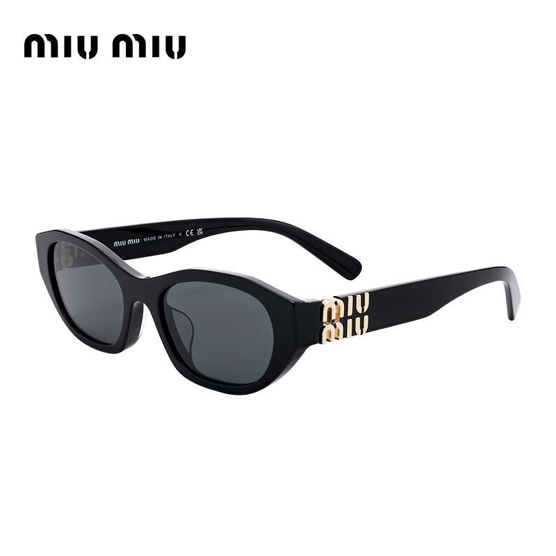 MiuMiu缪缪墨镜女新款高级感时尚镂空黑金猫眼太阳眼镜0MU A03SF
