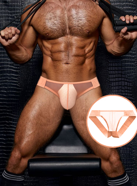 夜店派对透气丁字裤性感潮流吊带内裤男低腰舒适裤衩透明比基尼