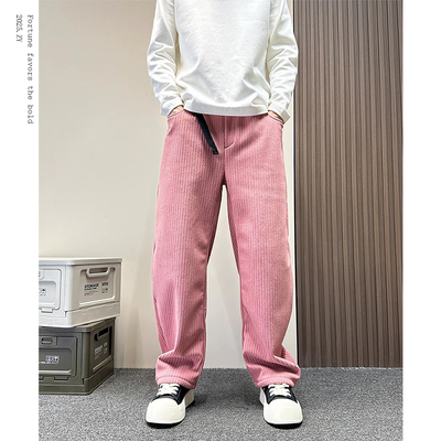 秋冬季美式潮牌柳叶弯刀裤男