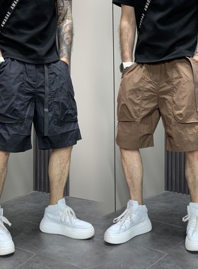 夏季薄款多口袋男士工装短裤户外潮牌宽松直筒速干休闲运动五分裤