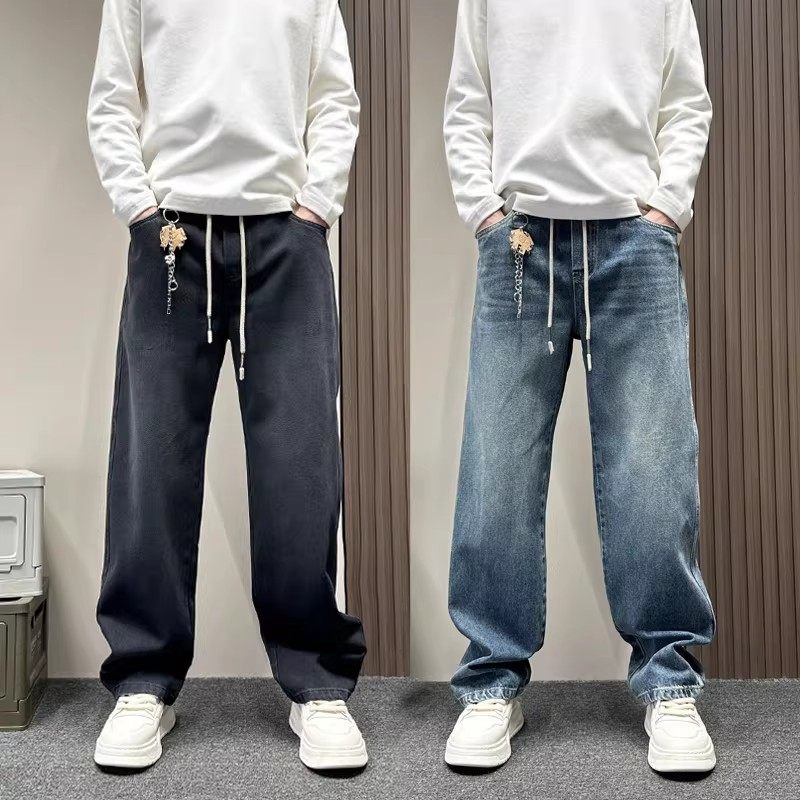 美式复古牛仔裤男款痞帅高级感直筒宽松休闲裤秋冬季潮牌阔腿裤子