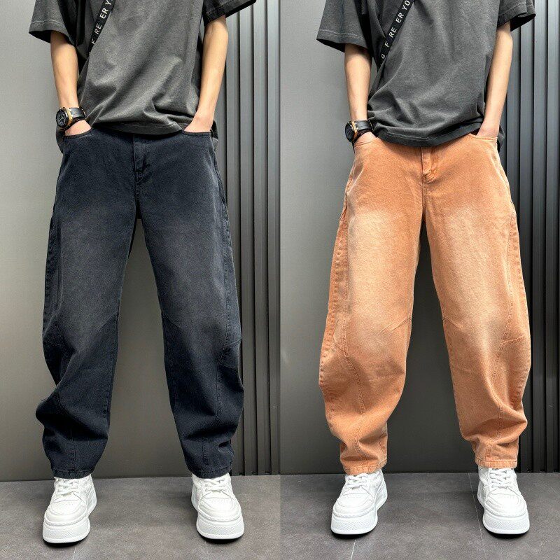 宽松美式复古痞帅爆款高级裤子新款牛仔裤男款夏季百搭直筒潮流