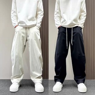 春夏季 新款 宽松直筒裤 美式 百搭阔腿长裤 男款 男式 子 潮牌弯刀休闲裤