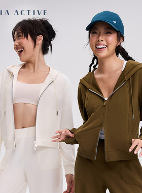 含莫代尔亲肤休闲连帽有口袋上衣夹克瑜伽外套 MAIAACTIVE JK102