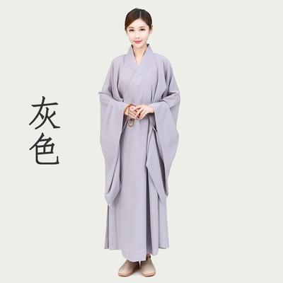 新款海青居士服女禅修服男长袍大褂高档台湾麻料和尚衣袈裟僧服不