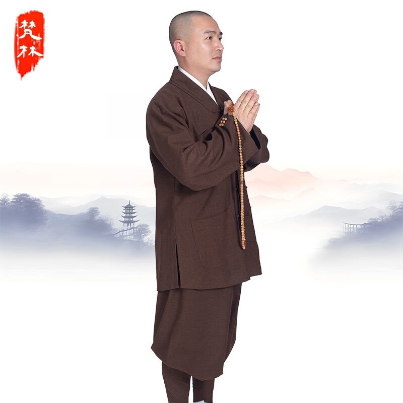 特价梵林僧服大褂短褂抗皱和尚衣服长褂长袍小褂套装僧衣男女款秋