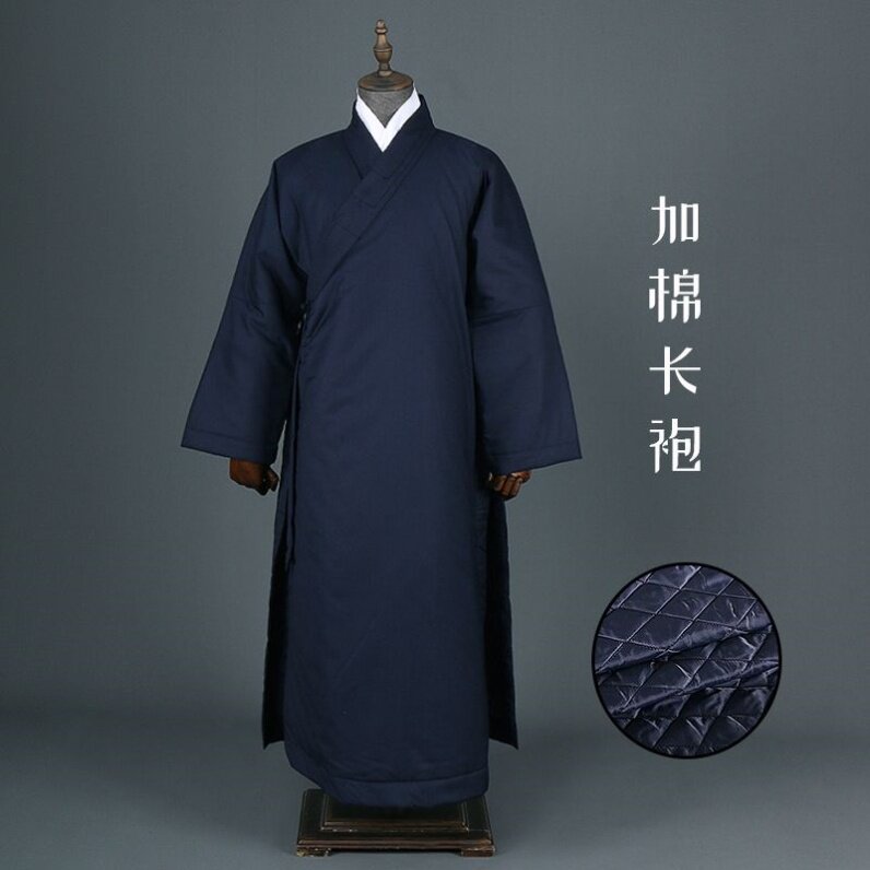 特价道袍冬季棉袄男三清领道服加绒加厚道士服装斜襟道装棉衣道衣