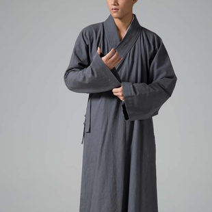加宽单层大褂汉服僧 禅堂禅袍可机洗僧服男女款 23新款 慈缘棉麻四季